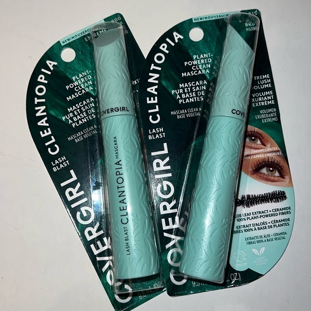 NEW Covergirl Lash Blast Cleantopia 2 pack Extreme Black & Brown